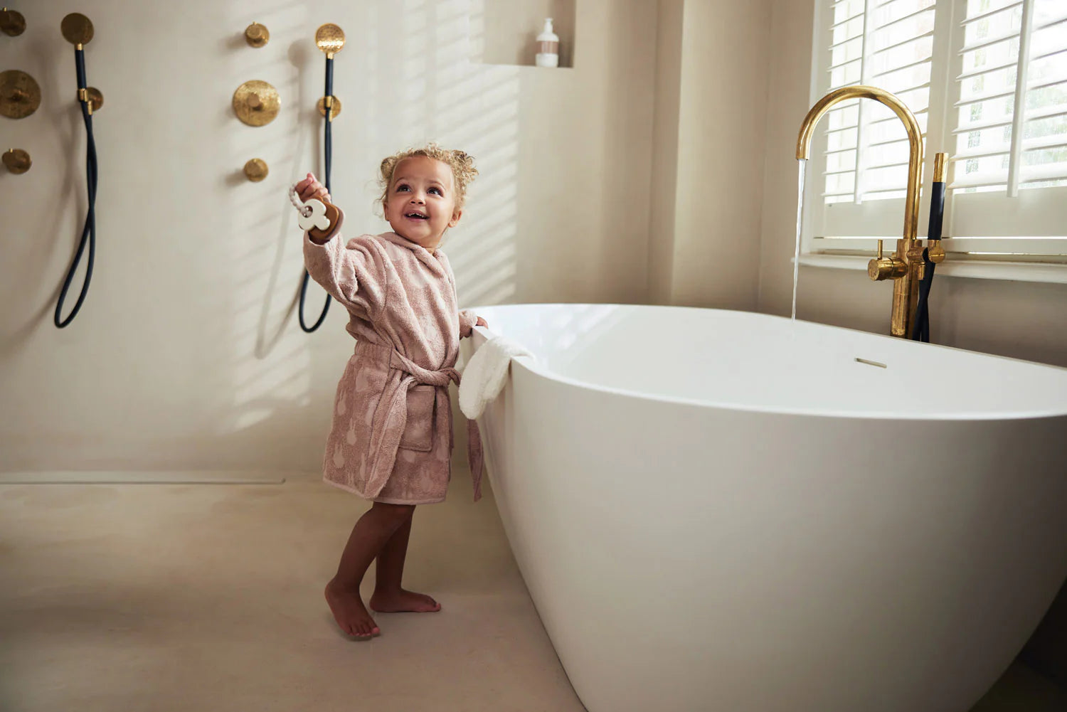 Jollein Badjas Badstof 1–2 jaar Nijntje – Wild rose – met naam