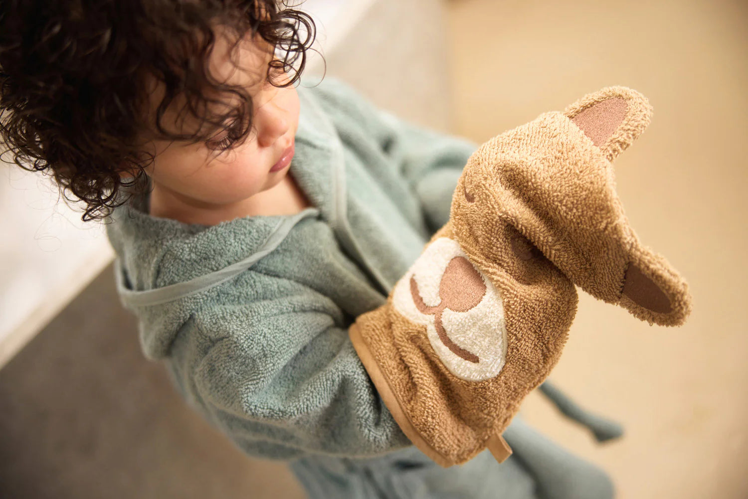 Jollein Baby Badjas Badstof - Sea green - met naam