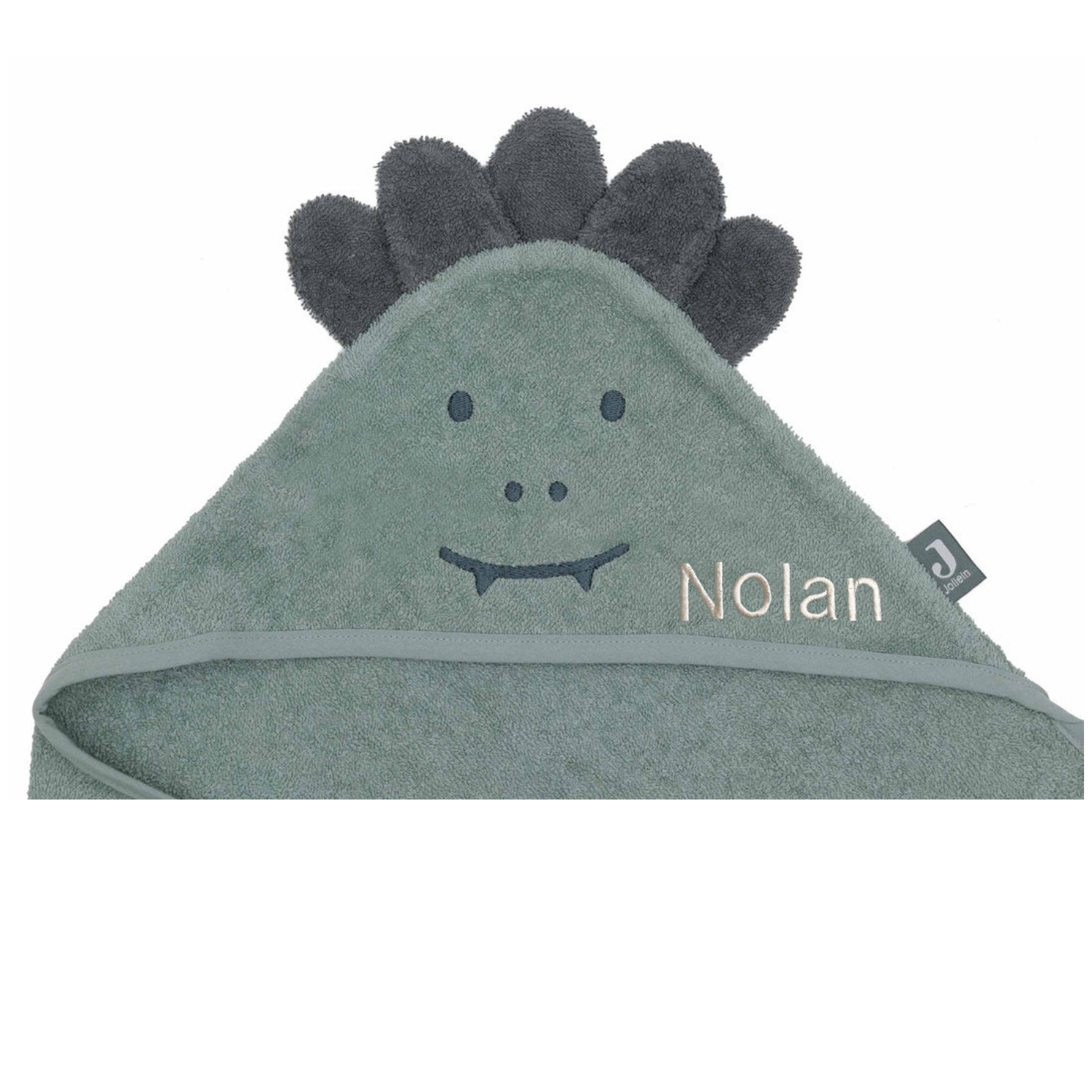 Jollein Badcape met naam - Badstof 75x75cm - Croco