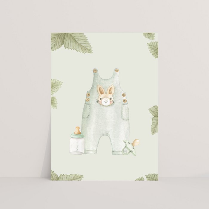 Wenskaart Ansichtkaart baby groen