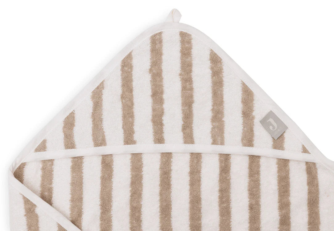 Jollein Badcape 75x75cm Stripe Terry - Olive green - met naam