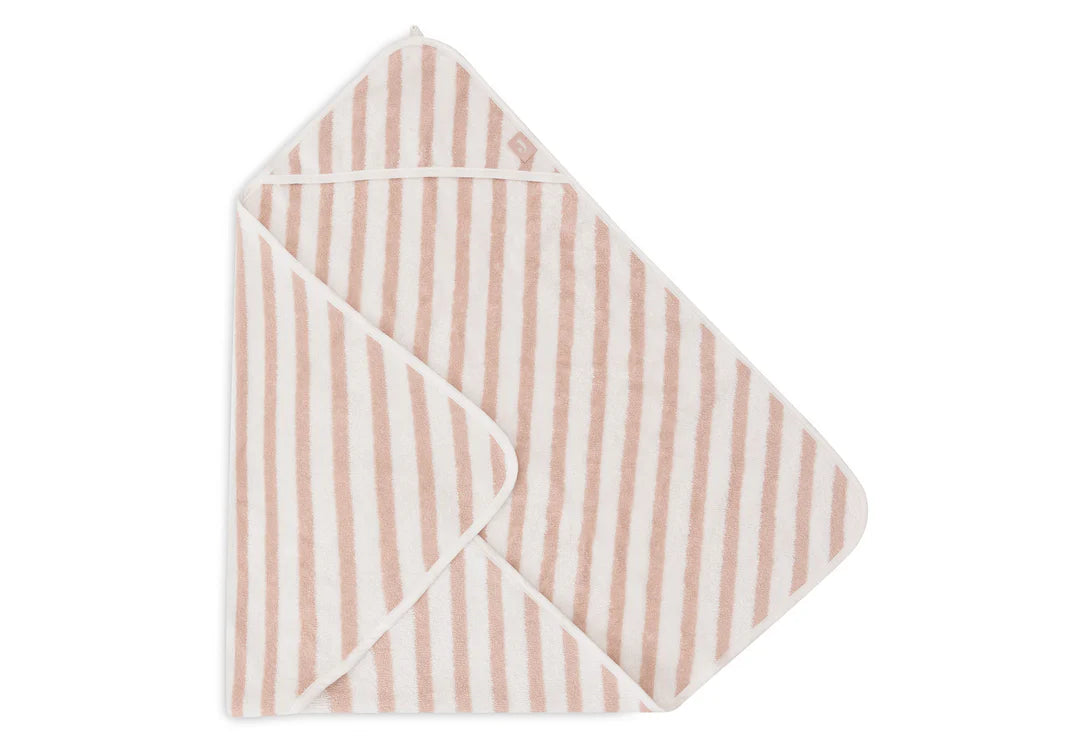 Jollein Badcape 75x75cm Stripe Terry - Wild rose - met naam