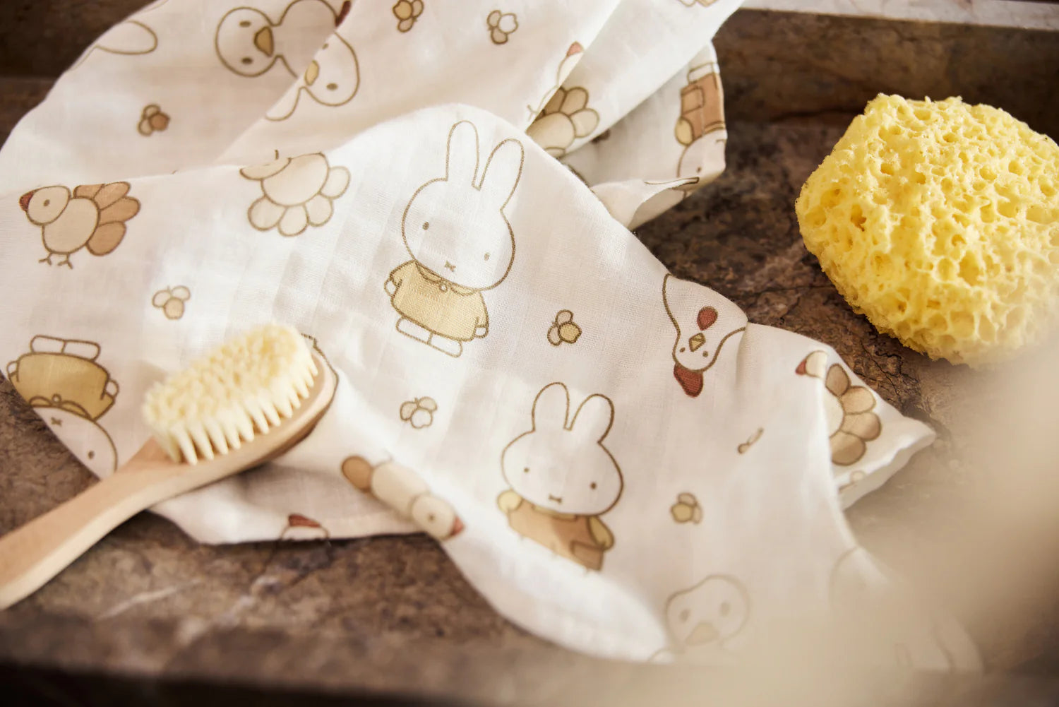 Jollein Hydrofiele Doek Small 70x70cm - Miffy Family Farm - 3 Stuks