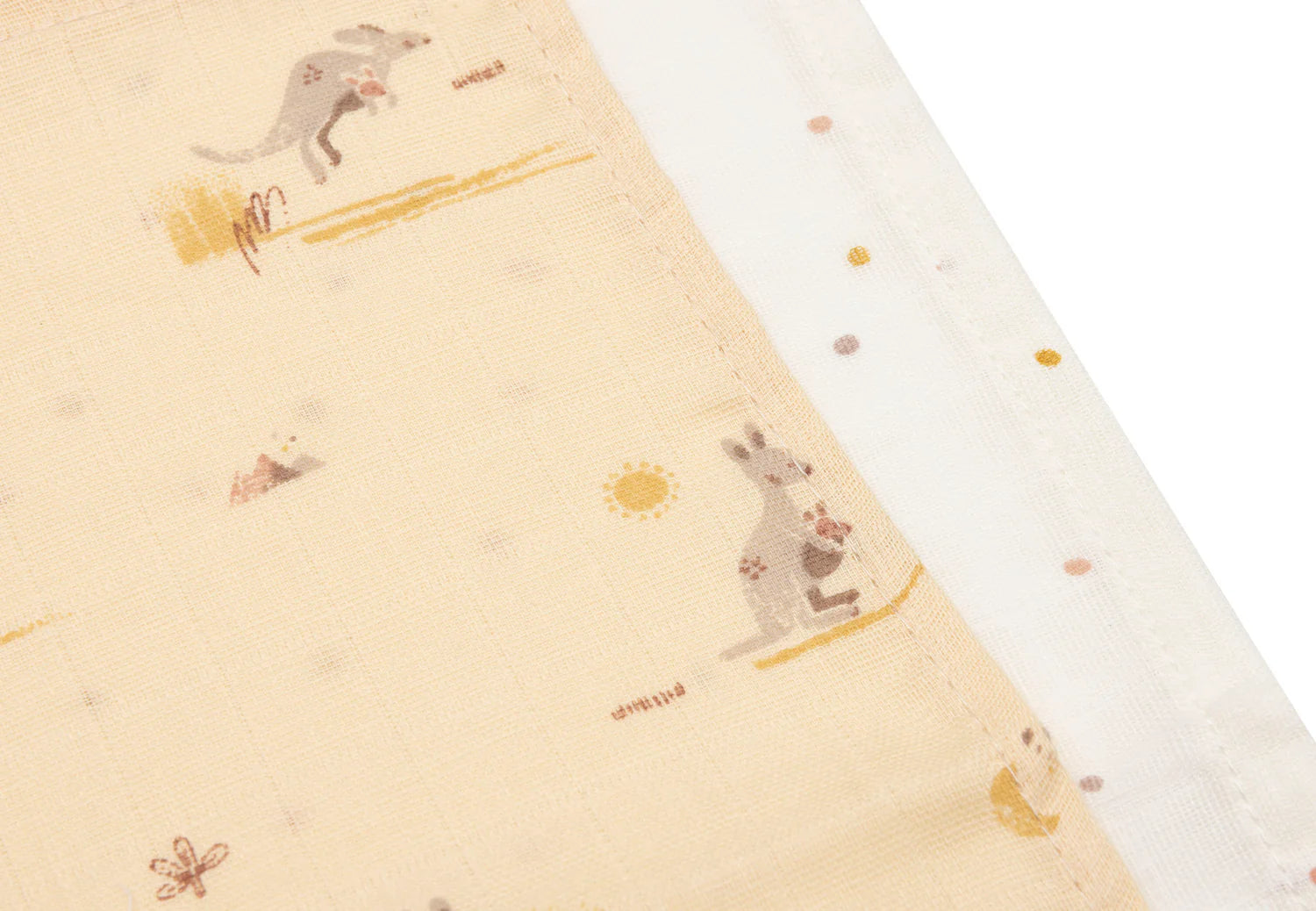 Jollein Monddoekje Hydrofiel 31x31cm - Kangaroots - 3 Stuks