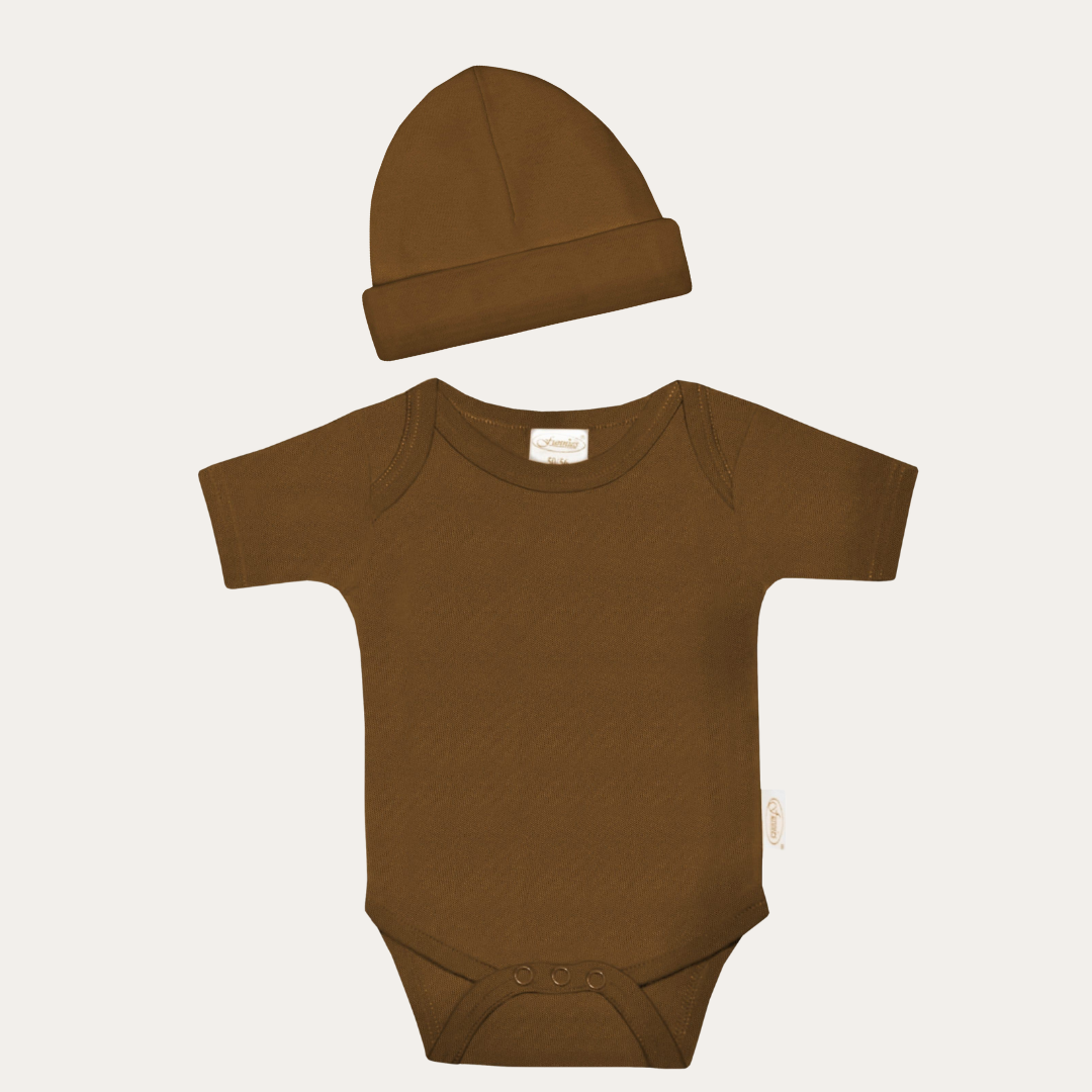 Funnies Romper & Muts setje - Brown