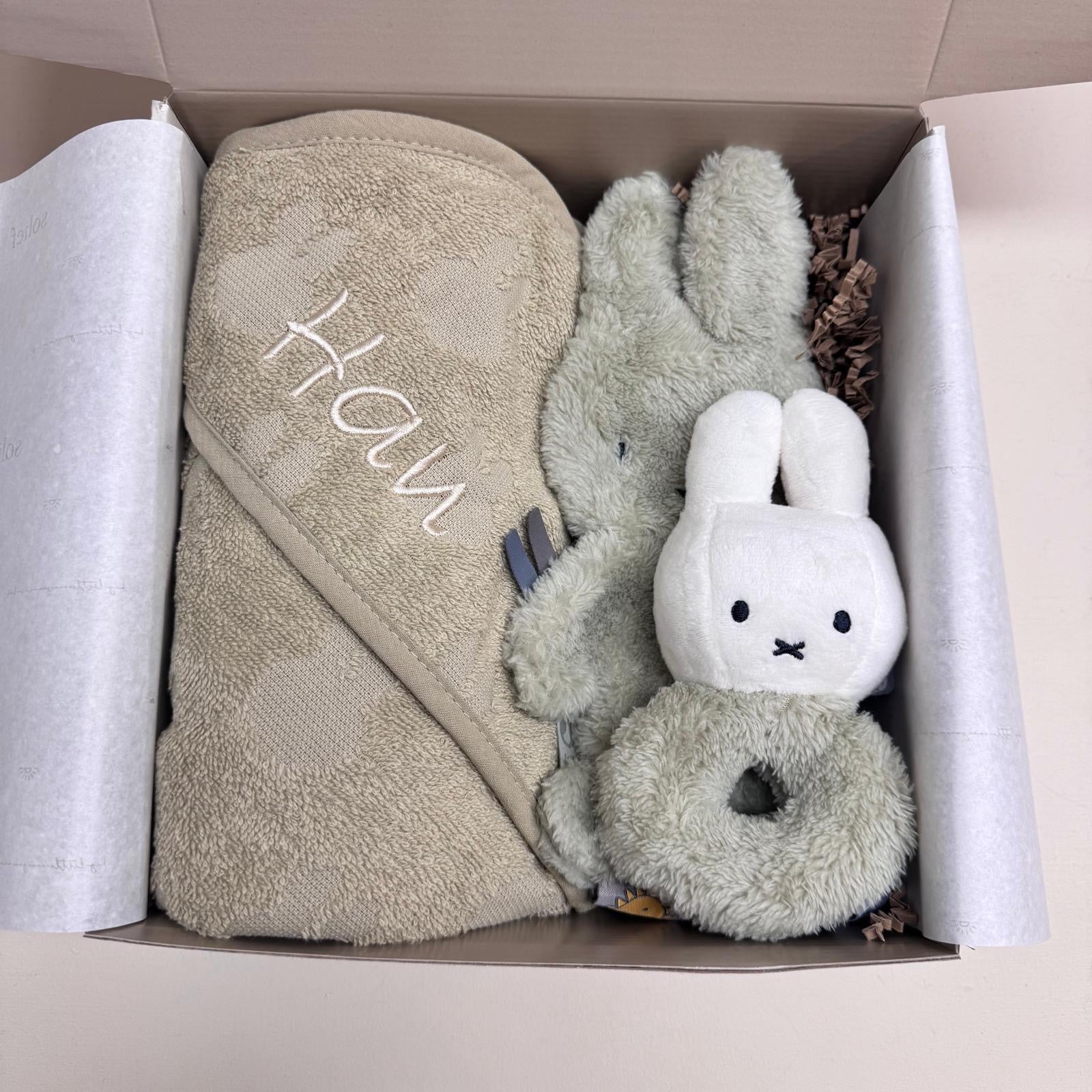 Kraamcadeau - Cadeaubox - Fluffy Nijntje - Olive Green