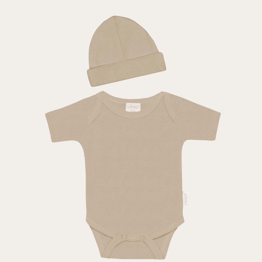 Funnies Romper & Muts setje - Cream