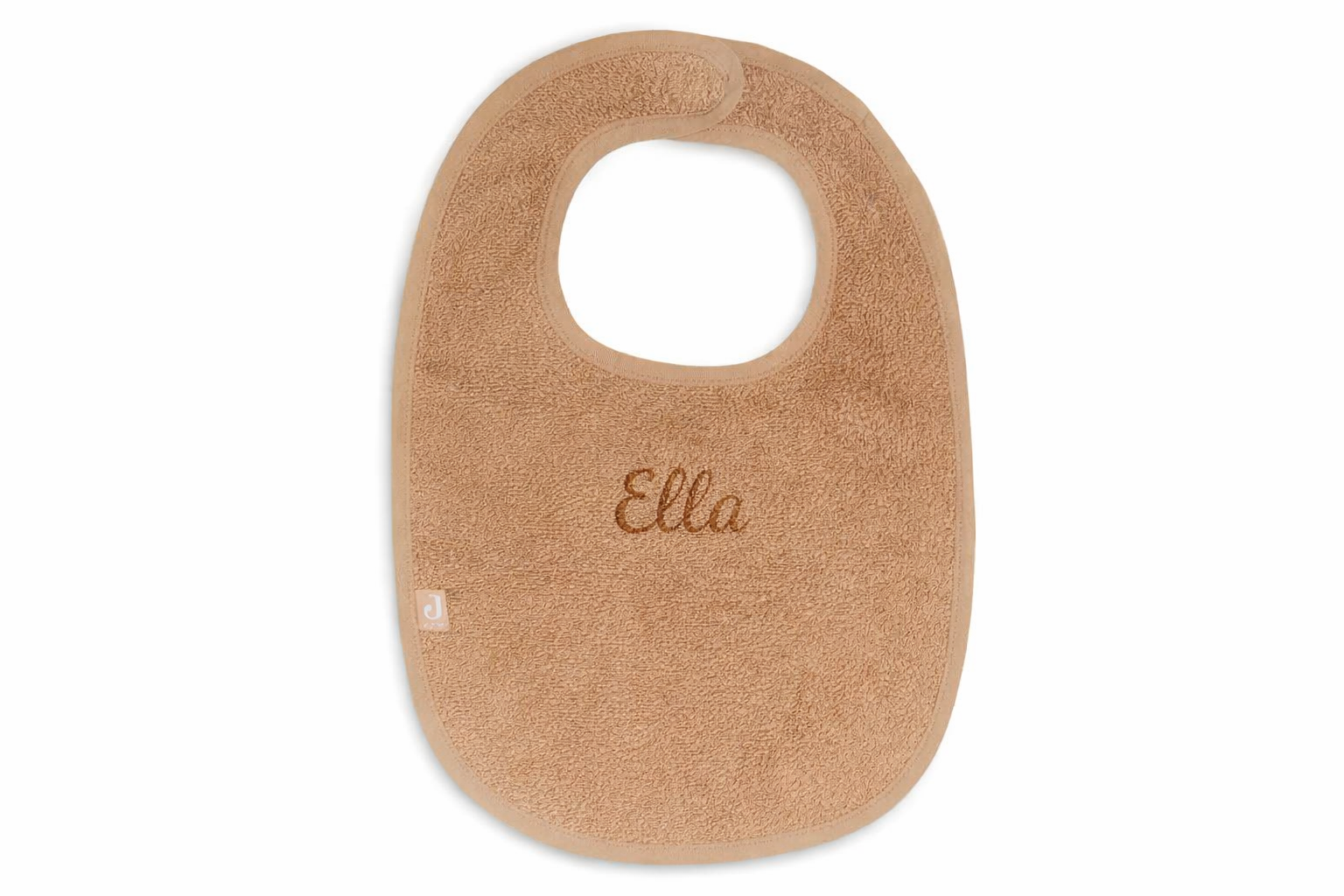 Jollein Slabbetje Badstof - Biscuit - met naam