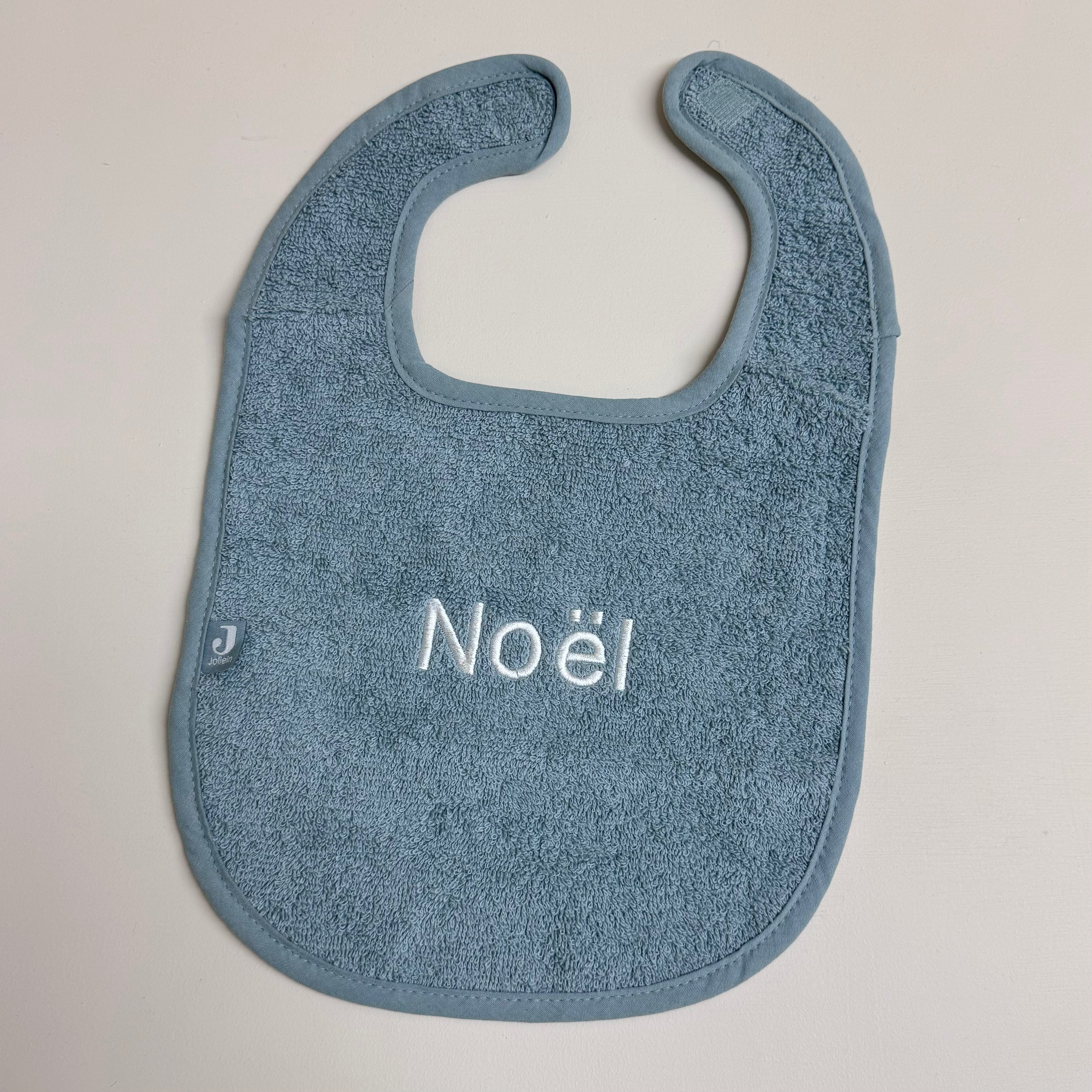 Jollein Slabbetje Badstof - Sea green - met naam