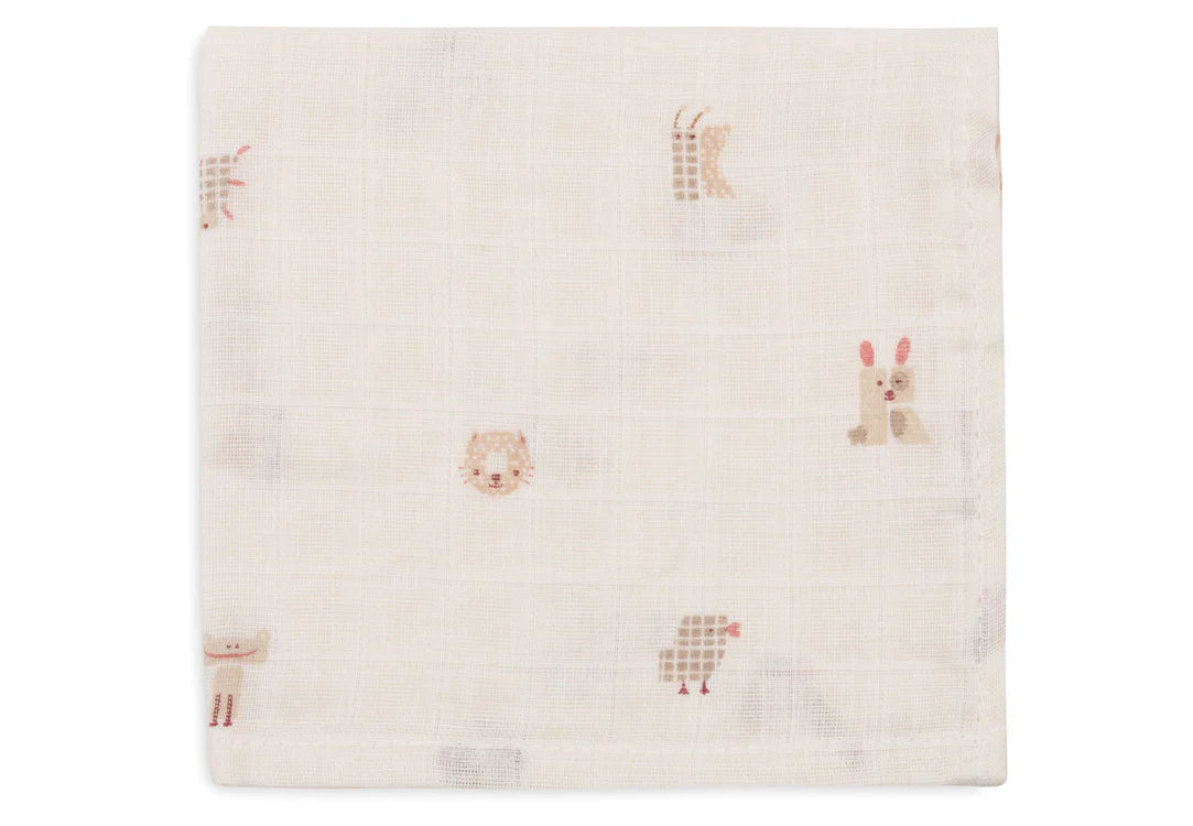 Jollein Hydrofiel Monddoekje 31x31cm - Animal Friends - 3 Stuks