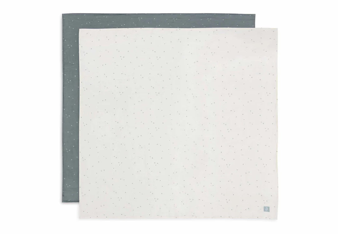 Jollein Hydrofiele Doek Large 115x115cm Twinkling - Sea Green - 2 Stuks