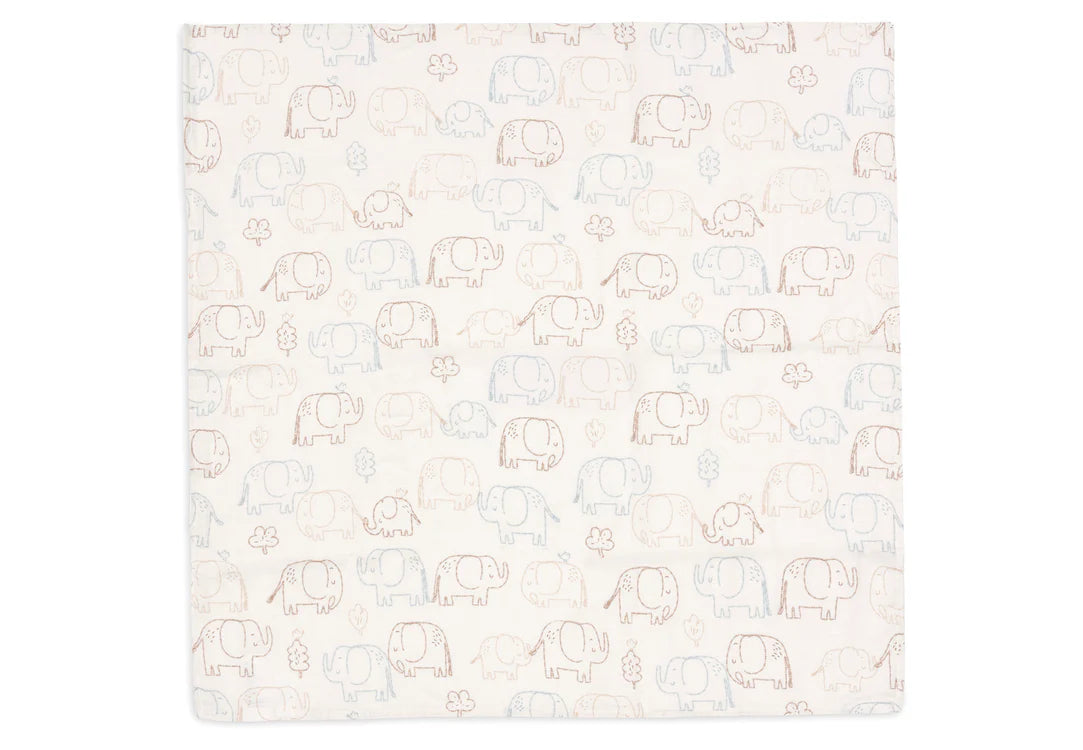 Jollein Hydrofiele Doek Small 70x70cm - Elephant Tales - 3 Stuks