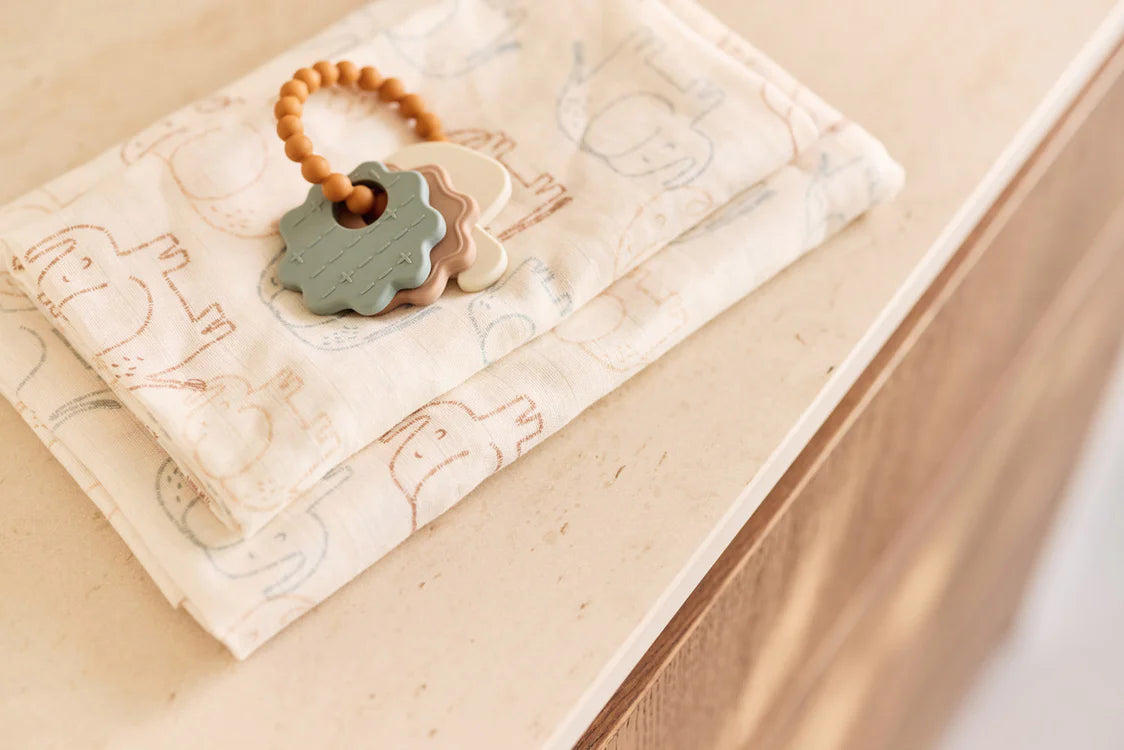 Jollein Hydrofiele Doek Small 70x70cm - Elephant Tales - 3 Stuks