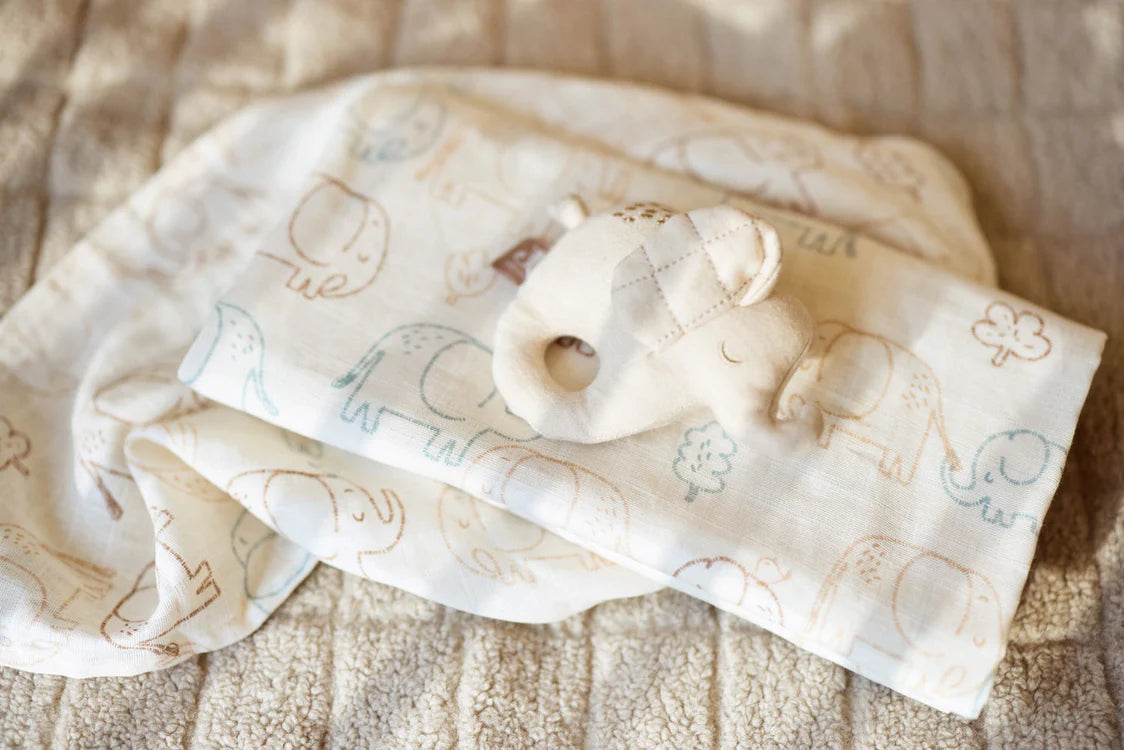 Jollein Hydrofiele Doek Small 70x70cm - Elephant Tales - 3 Stuks