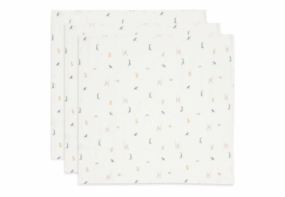Jollein Hydrofiele Doek Small 70x70cm - Jungle Jambo - 3 Stuks