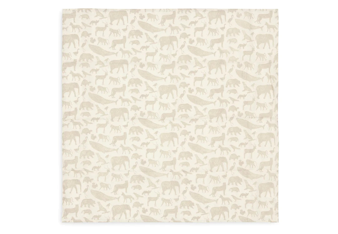 Jollein Hydrofieledoek Animals Nougat 70x70cm 3pack
