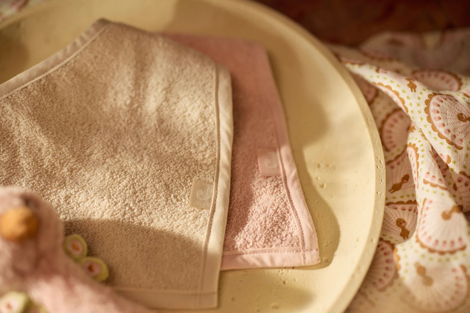 Jollein Slab Bandana Silk Rose/Sand (2pack)