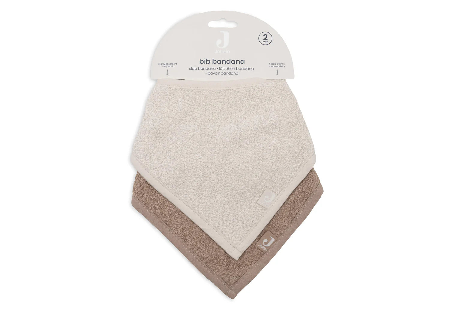 Jollein Slab Bandana Sand/Milky Coffee (2pack)
