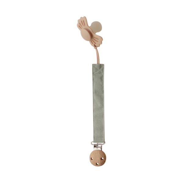 Mushie Speenkoord Linnen Olive/Shifting Sand 2-Pack