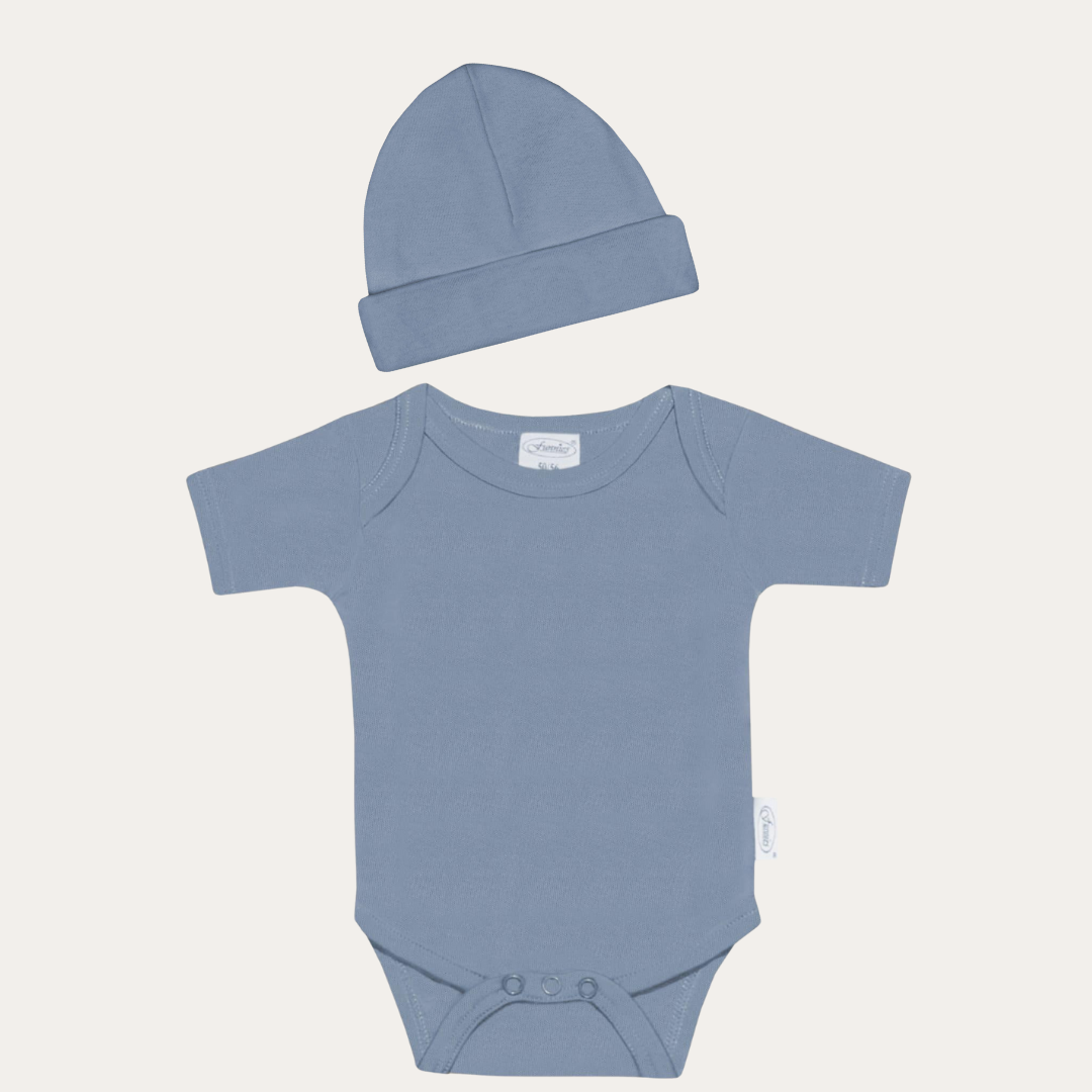 Funnies Romper & Muts setje - Grey Blue
