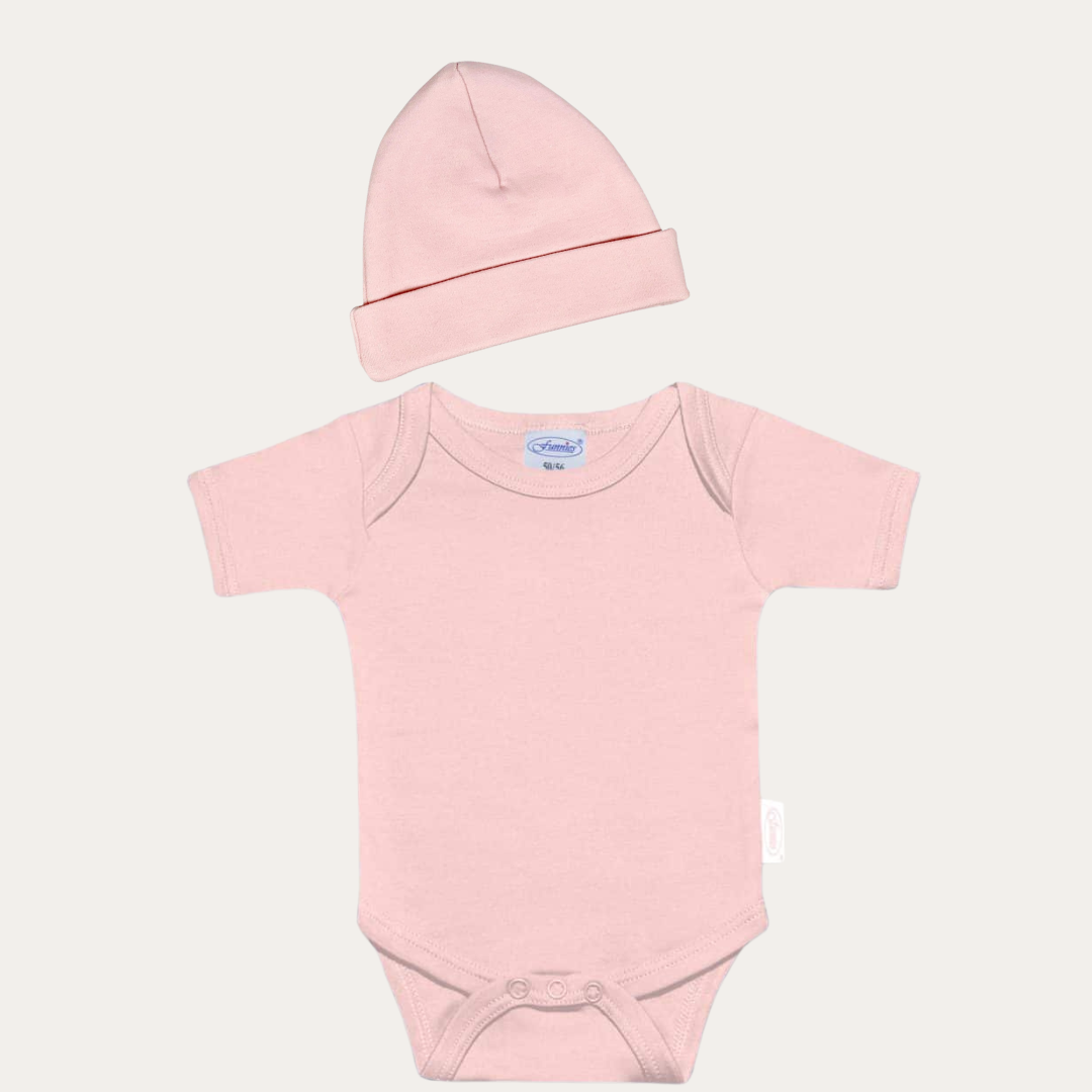 Funnies Romper & Muts setje - Blush