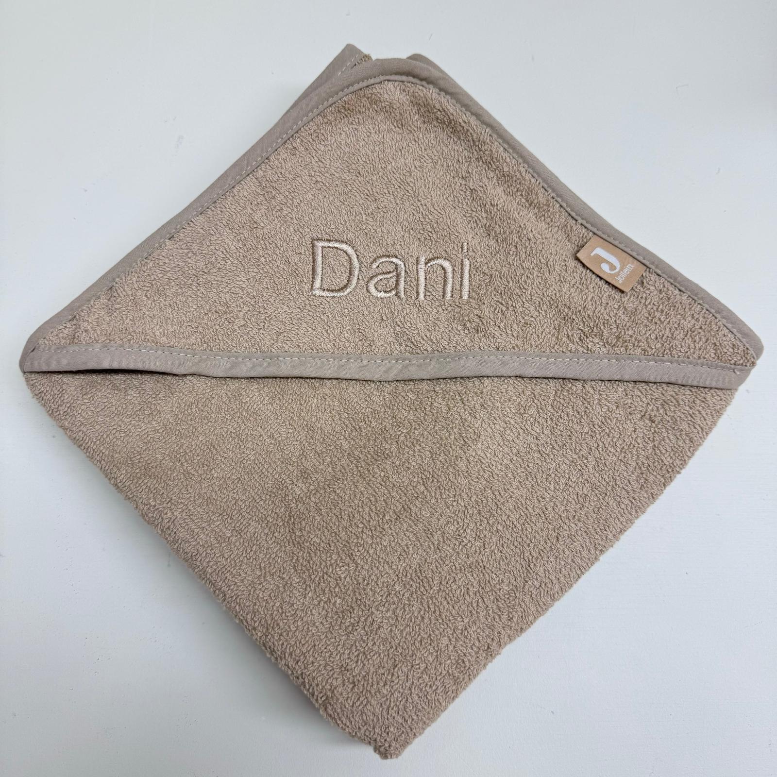 Jollein Badcape met Naam - Badstof - Biscuit