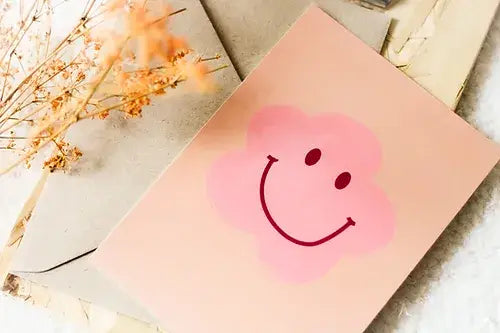 Wenskaart Smiley flowers