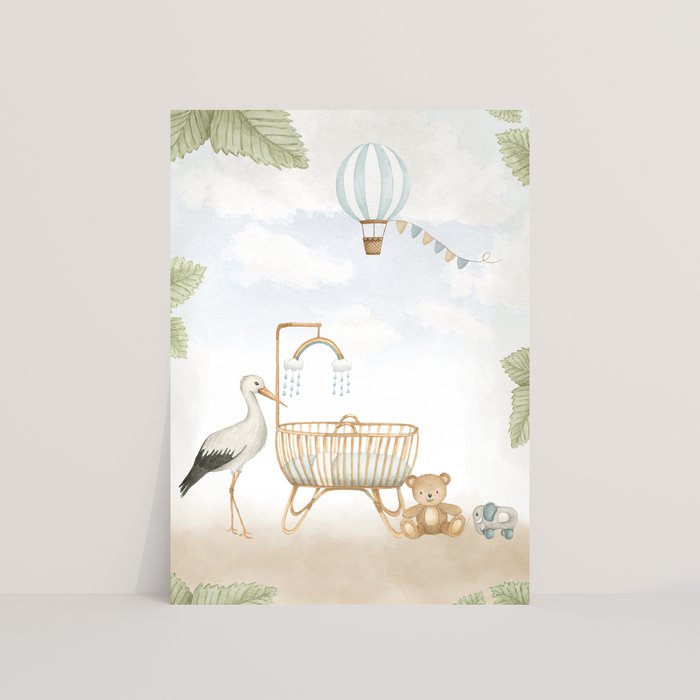 Wenskaart Baby blauw ansichtkaart