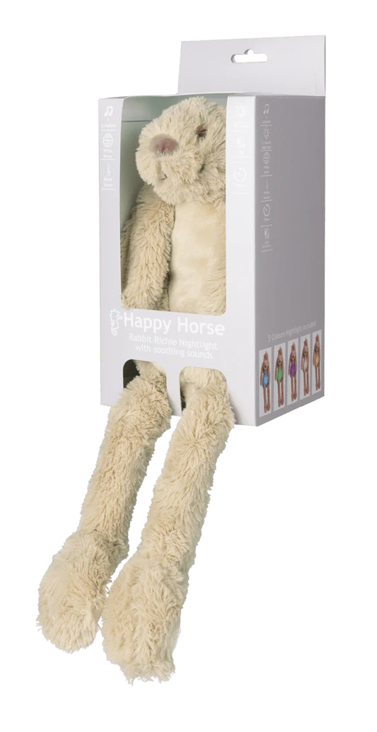 Happy Horse Knuffel Nachtlampje - Beige - muziek - met naam