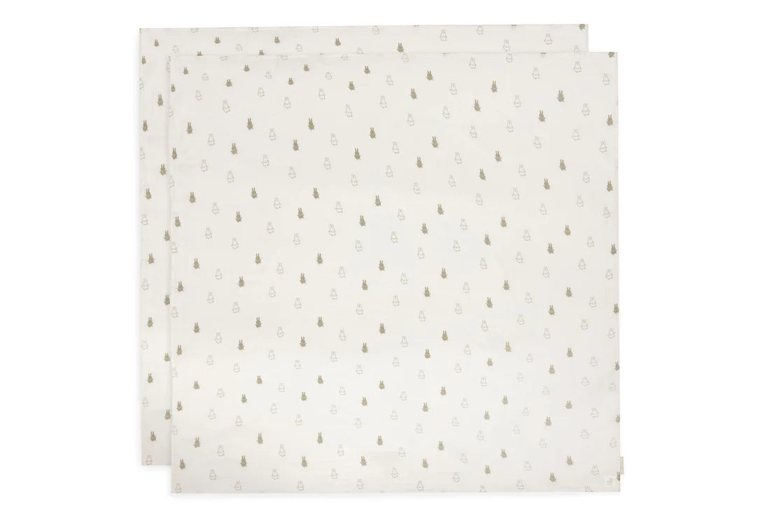 Jollein Hydrofieledoek Miffy Olive Green 115x115cm 2pack