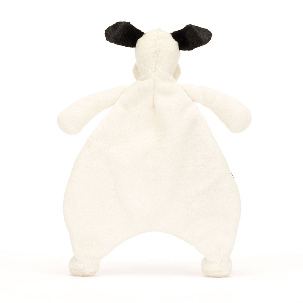 Jellycat Knuffeldoekje Bashful Black & Cream puppy