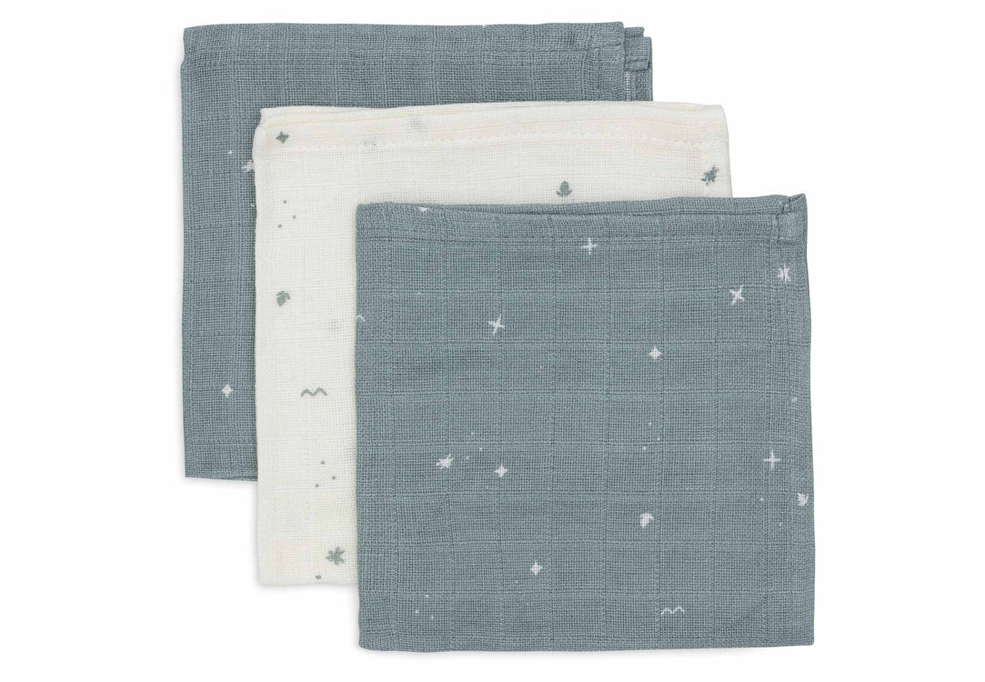 Jollein Hydrofiele Monddoekjes - Twinkeling Sea Green - 3 pack