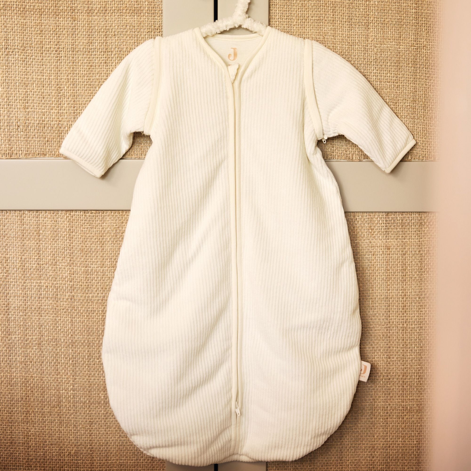 Baby Slaapzak met Afritsbare Mouw 60cm Rib 0-3 maanden - Ivory