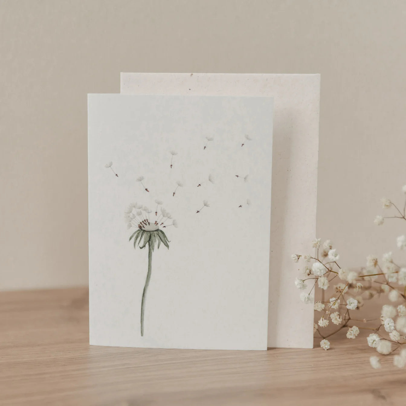 Wenskaart Paardenbloem met envelop