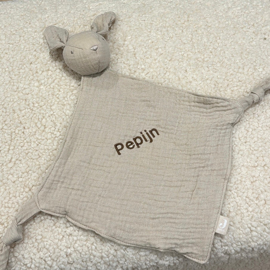 Jollein Speendoekje - Bunny Ears - Nougat - met naam