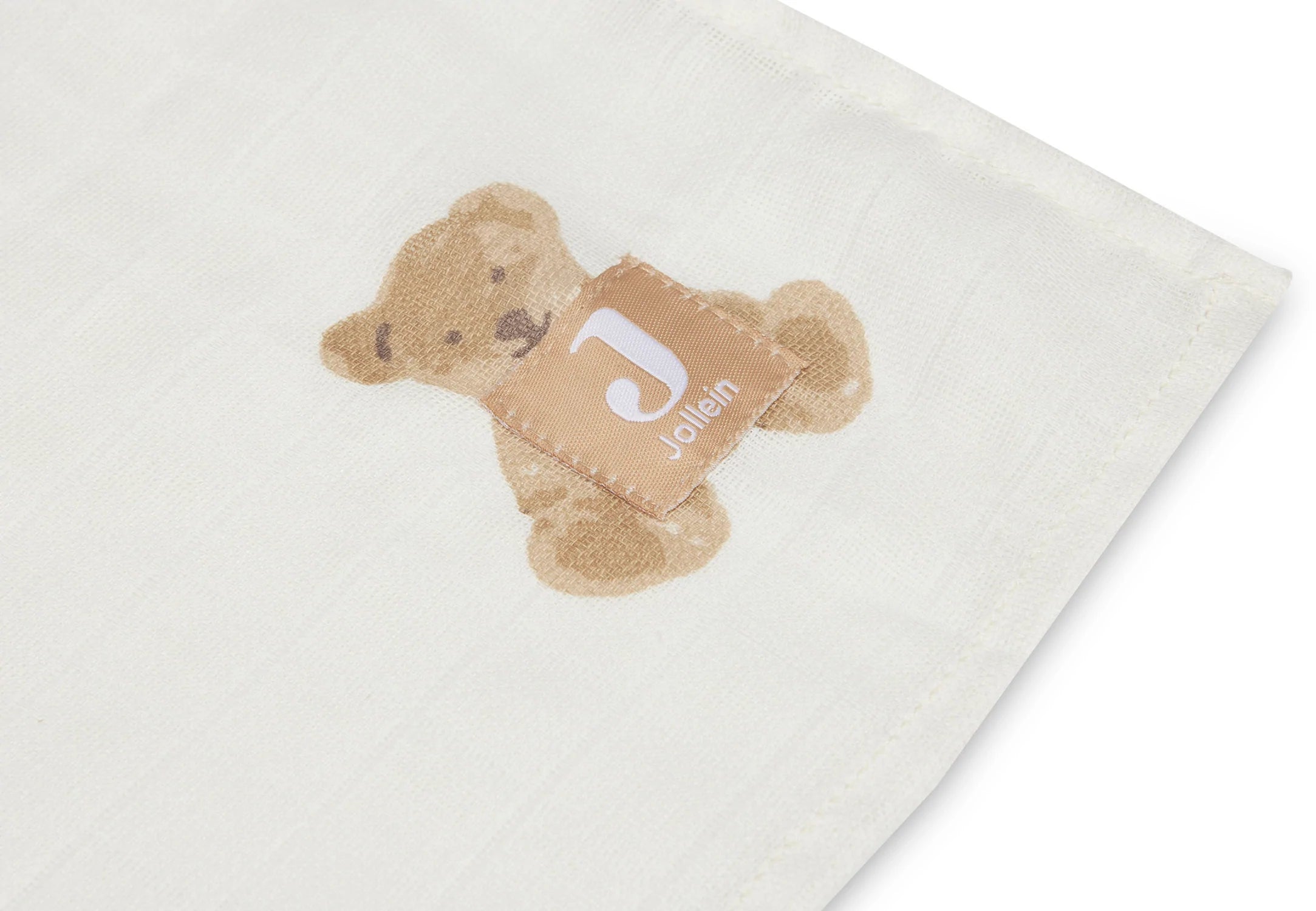 Jollein Hydrofieledoek Teddy Bear 115x115cm - met naam