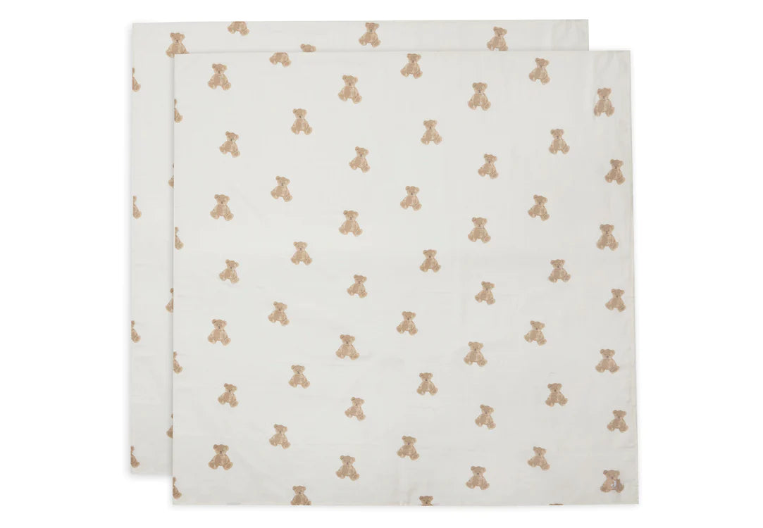 Jollein Hydrofieledoek Teddy Bear 115x115cm 2pack