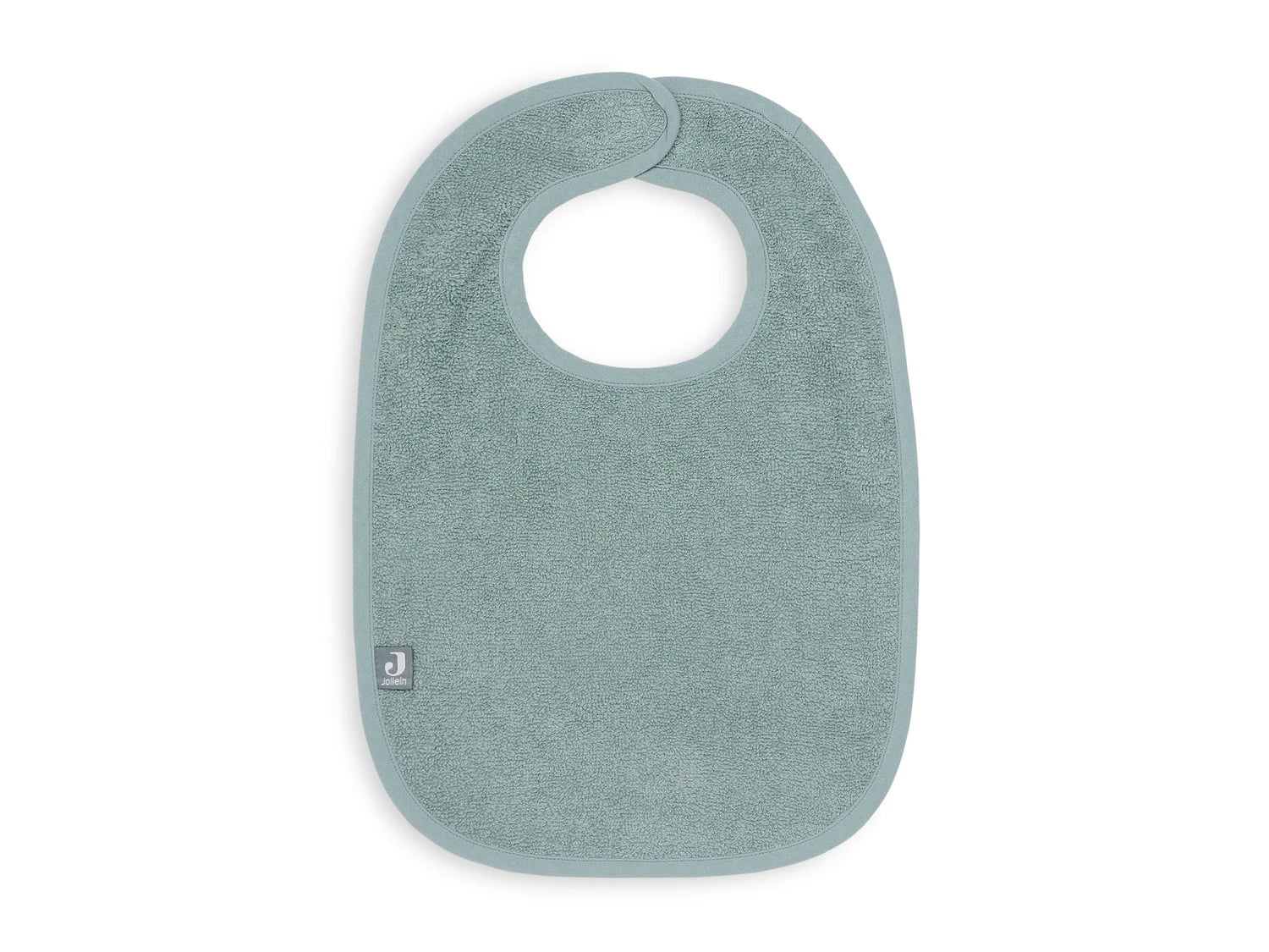 Jollein Slabbetje Badstof - Ash green - met naam