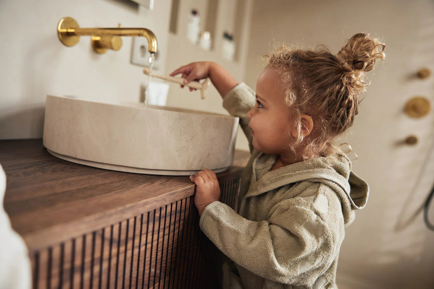 Jollein Badjas Badstof 1–2 jaar Nijntje – Olive Green – met naam