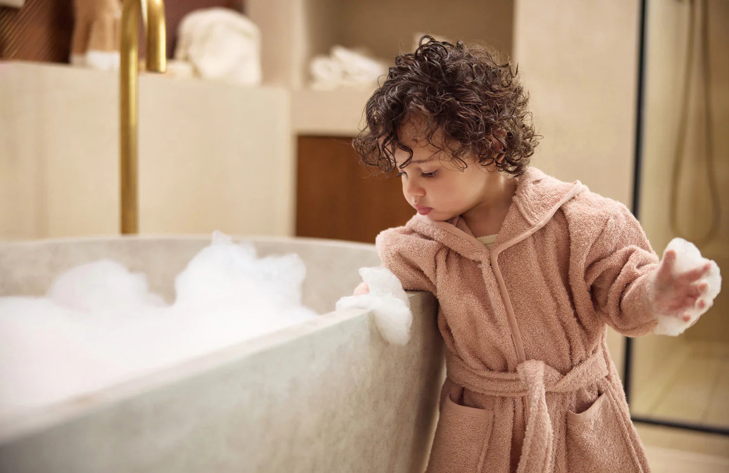 Jollein Baby Badjas Badstof - Wild rose - met naam