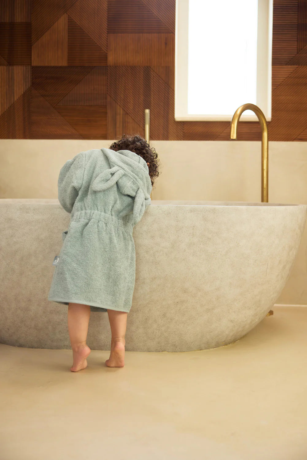 Jollein Baby Badjas Badstof - Sea green - met naam