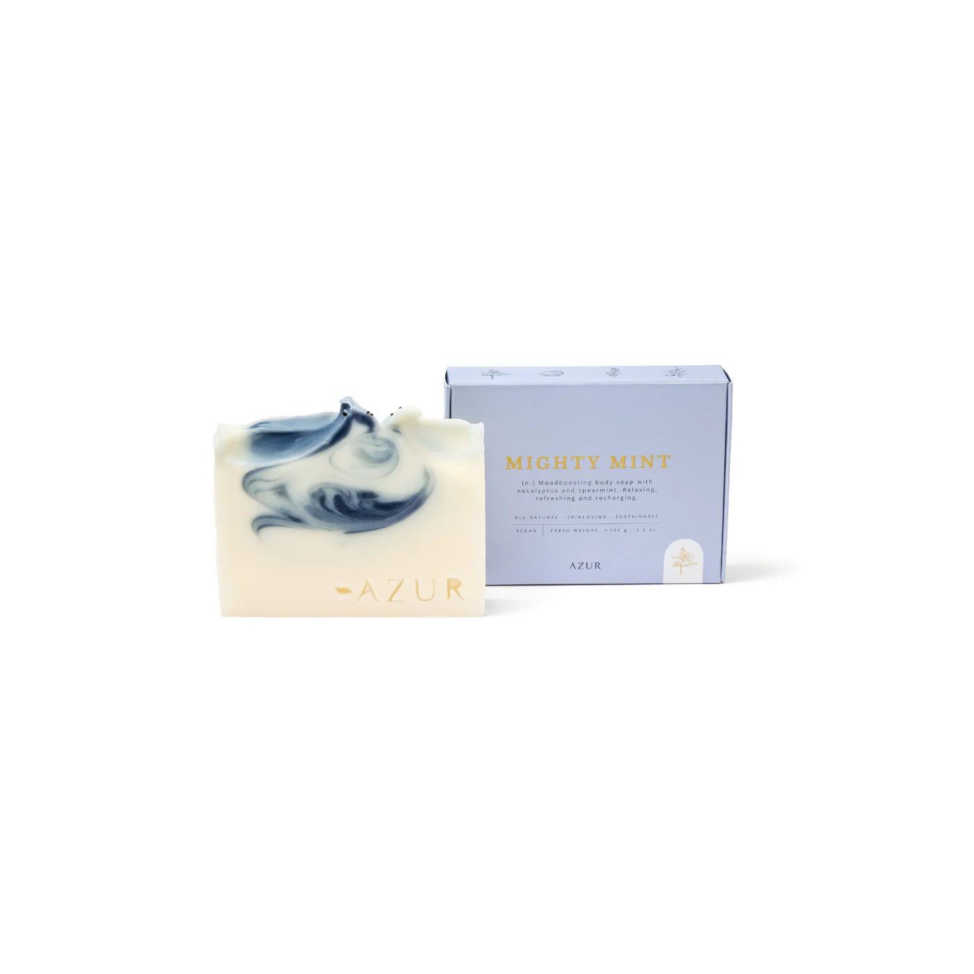Azur - Mighty Mint - Natuurlijke Zeep Bar - Handgemaakt