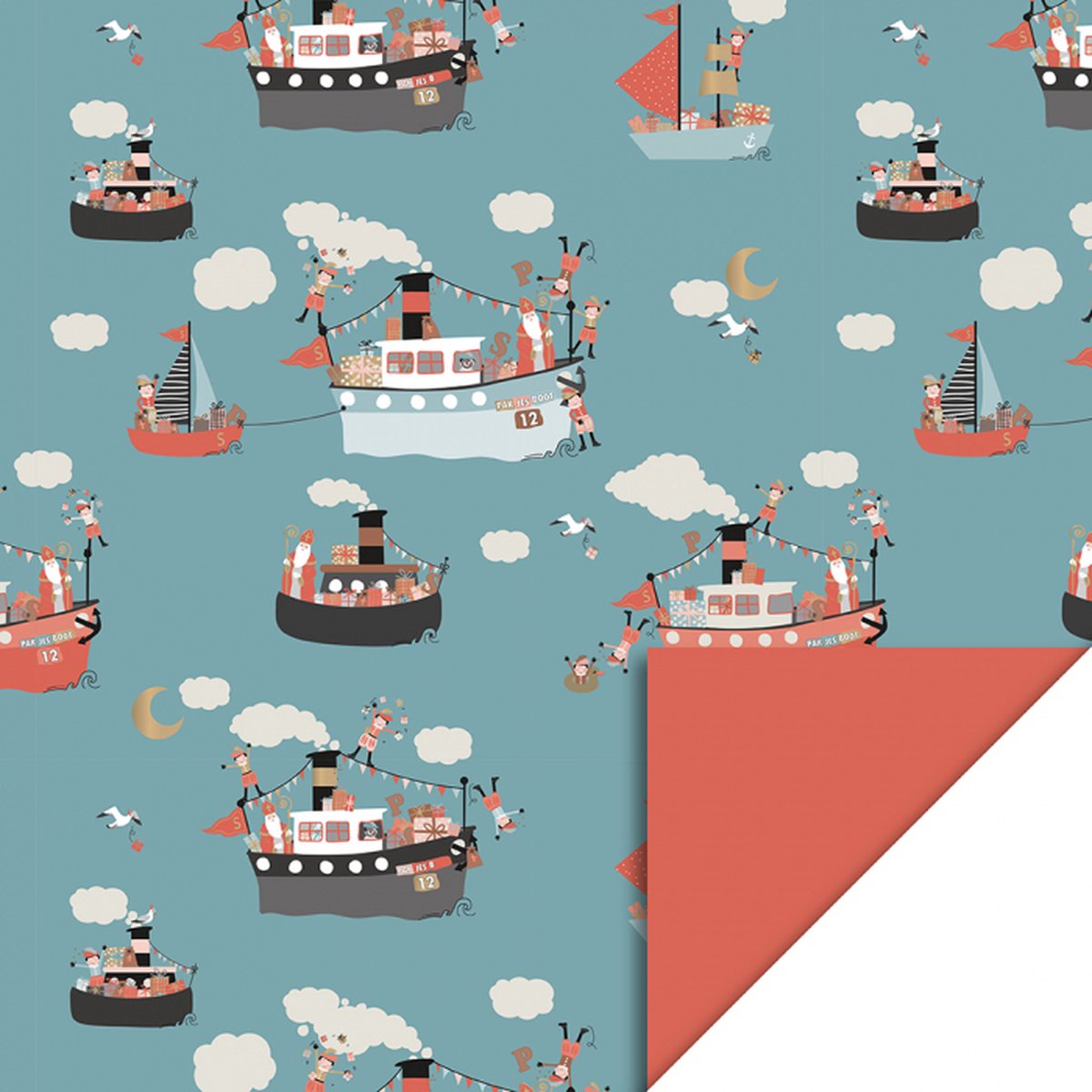 Inpakpapier Sinterklaas Pakjesboot