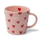 Theekop harten LOVE roze 350 ml keramiek
