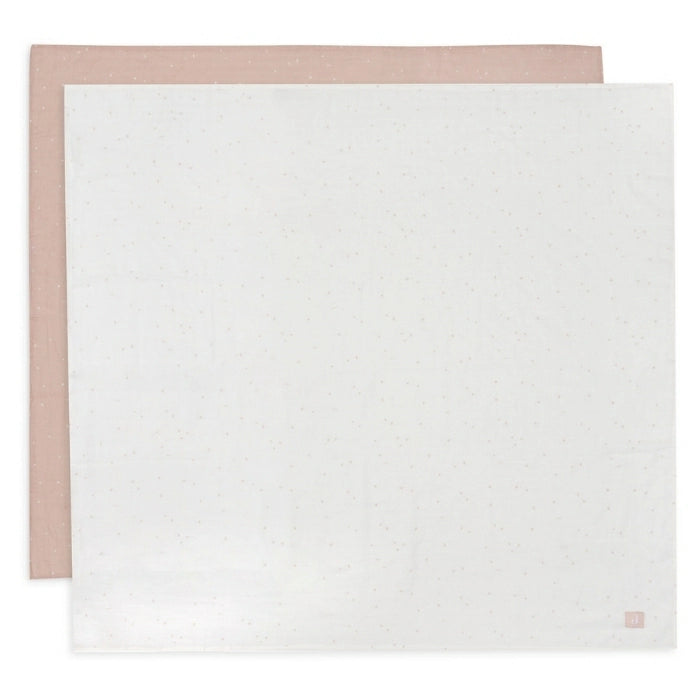 Jollein Hydrofiele Doek Large 115x115cm Twinkling - Wild Rose - 2 Stuks