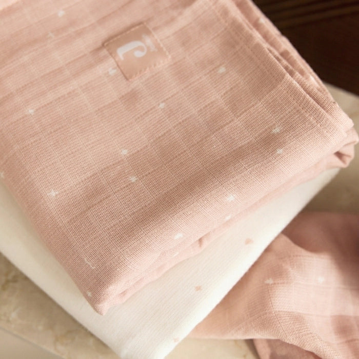 Jollein Hydrofiele Doek Large 115x115cm Twinkling - Wild Rose - 2 Stuks