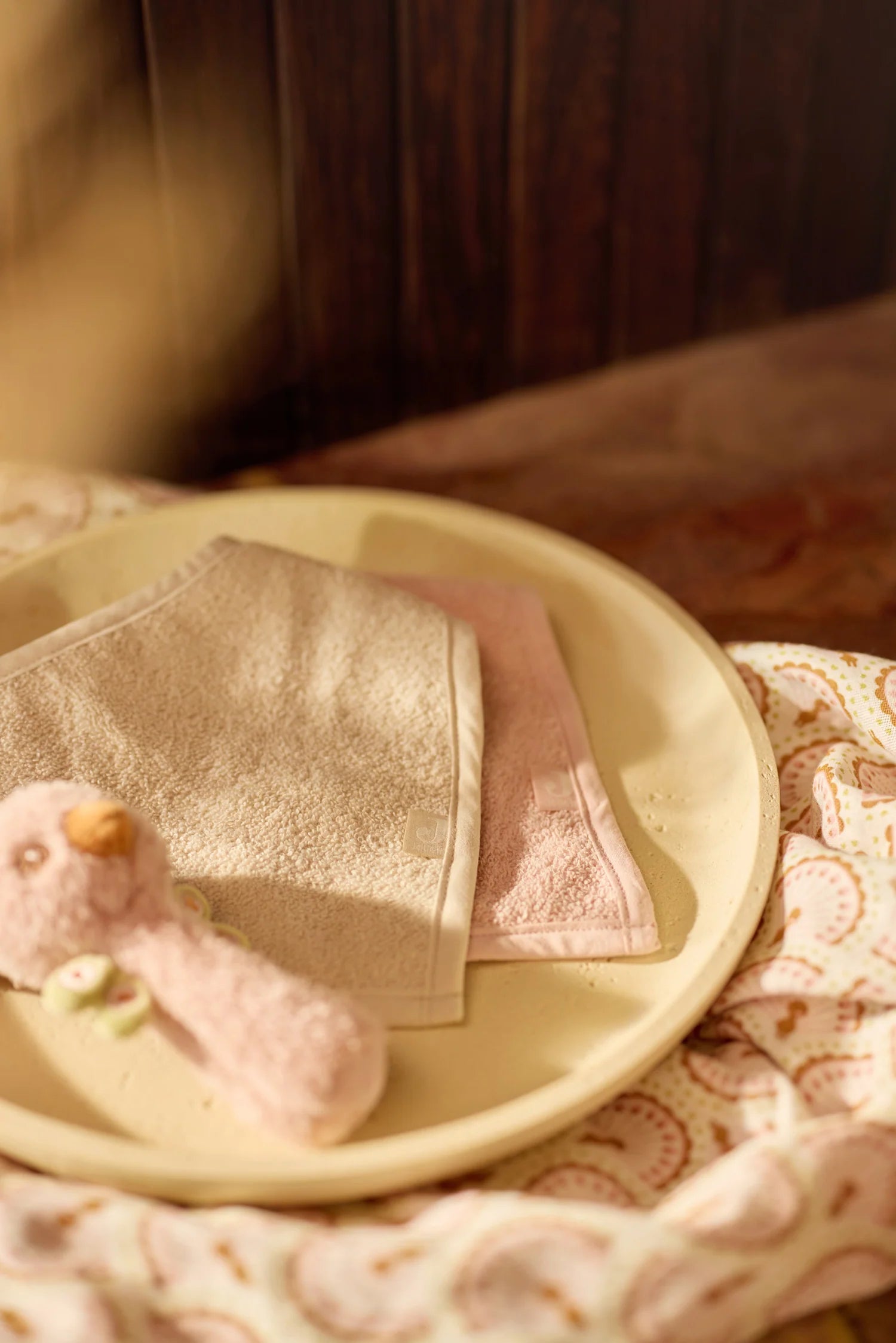 Jollein Slab Bandana Silk Rose/Sand (2pack)