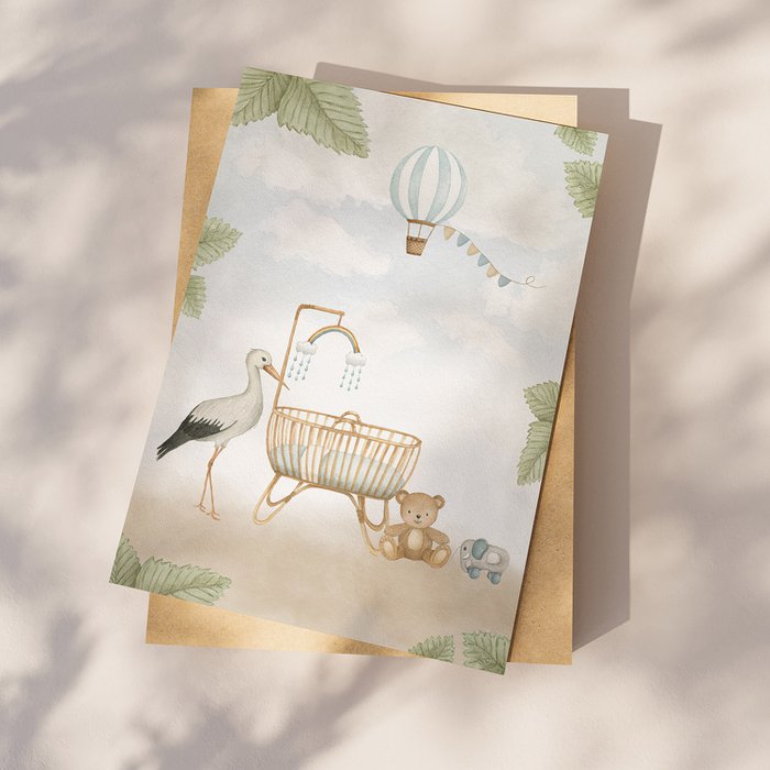 Wenskaart Baby blauw ansichtkaart