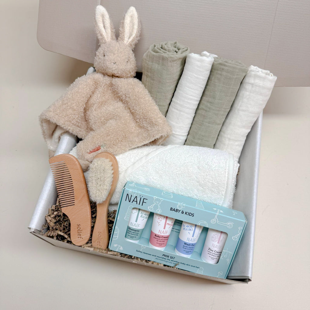 Kraamcadeau - Cadeaubox - Badtime Bunny - Green/ivory