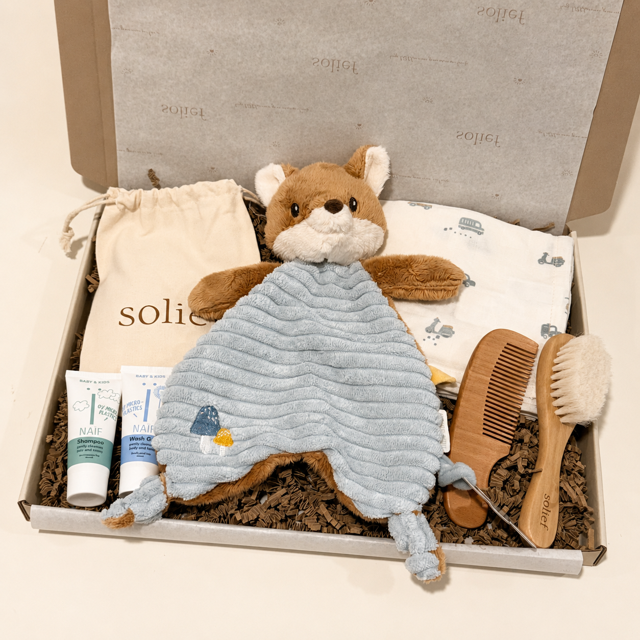 Brievenbus Kraamcadeau - Lieve Vosje x badtime - Blue